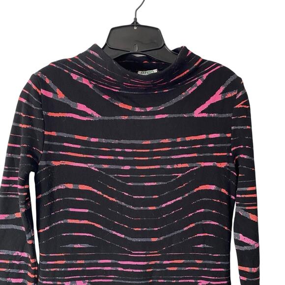 Kenzo Paris Black Pink Mock Neck Knit Sweater Dress size small - Picture 2 of 8